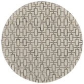 10' Ivory and Tan Round Trellis Hand Tufted Area Rug
